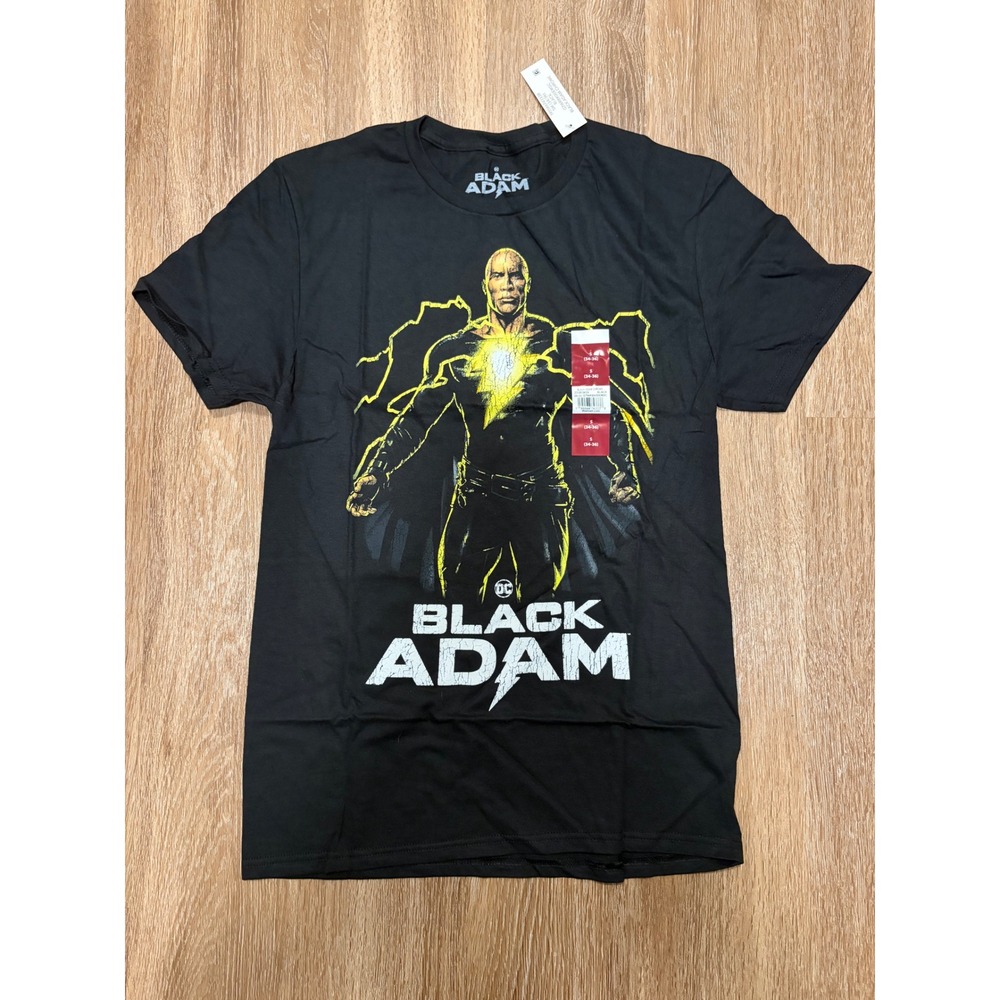 DC Comics Black Adam T-Shirt Mens Small Black Graphic Tee Dwayne Johnson NWT